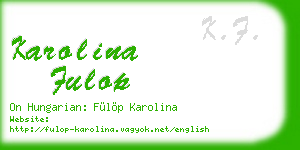 karolina fulop business card