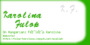 karolina fulop business card
